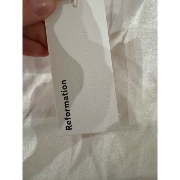 REFORMATION Reformation Kerrigan Linen Mini Dress White size 6 NWT - Picture 7 of 9